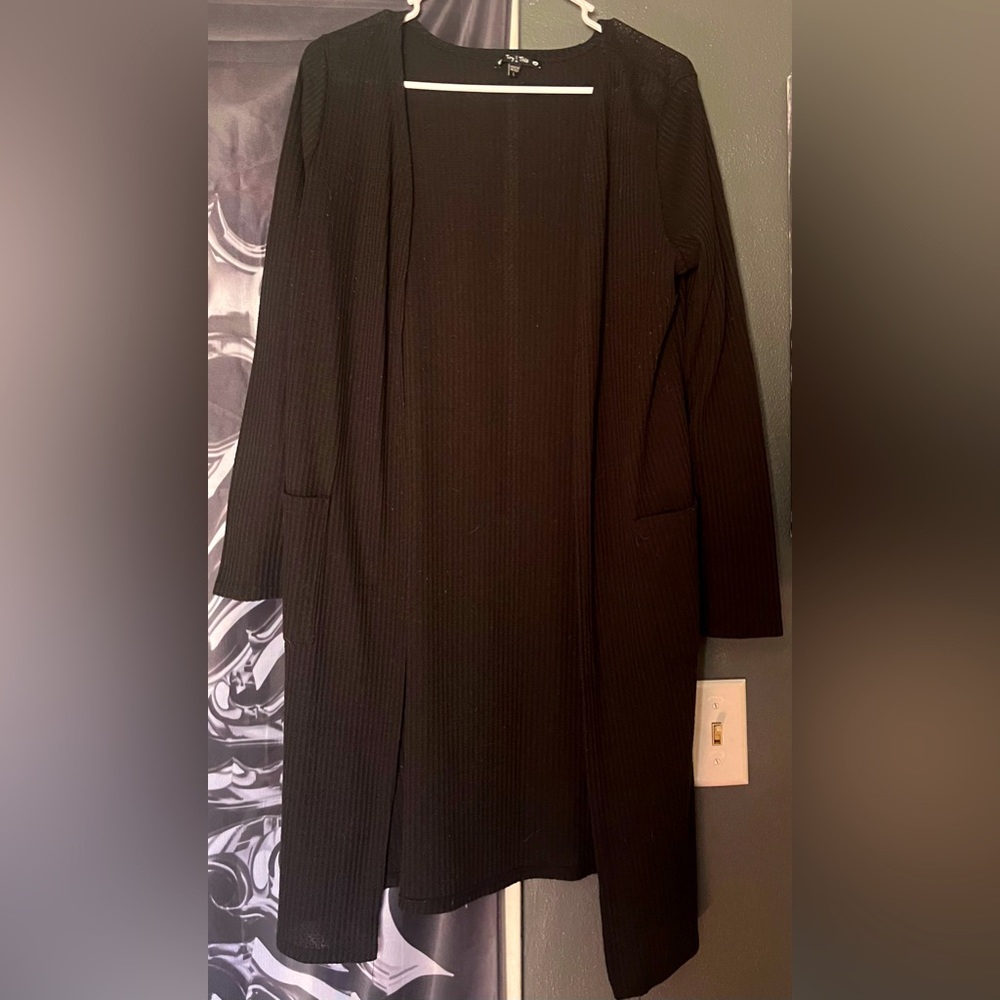Black long cardigan